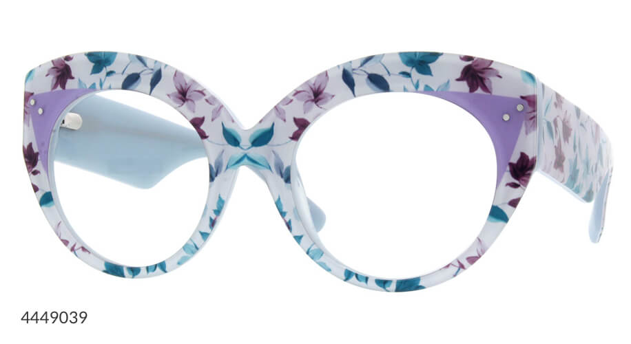 Floral-patterned round eyeglasses with product code 4449039.